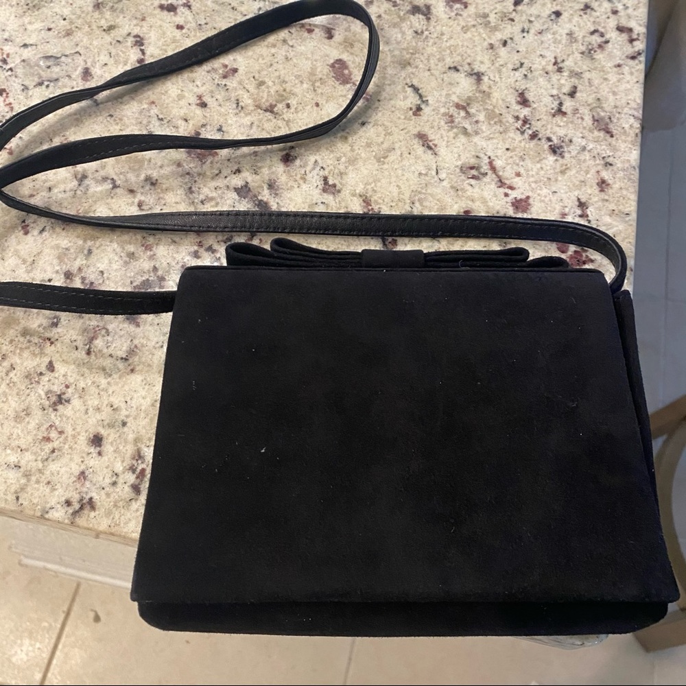 Talbots black velvet shoulder bag